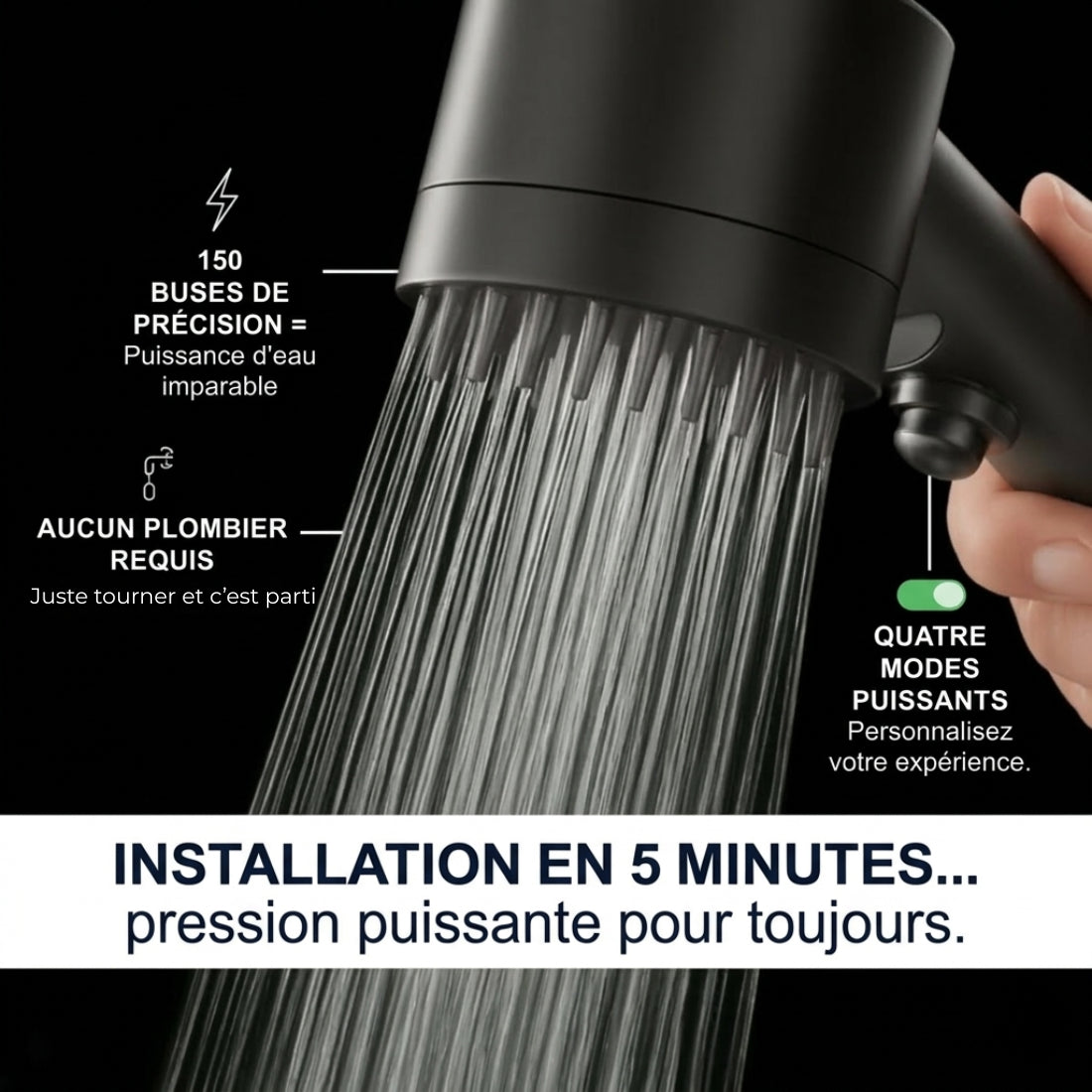 LE POMMEAU DE DOUCHE FILTRÉE