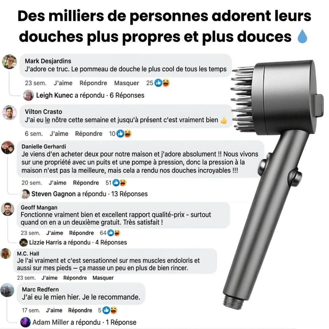 LE POMMEAU DE DOUCHE FILTRÉE